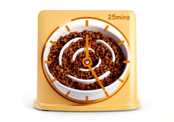 PTOBER Dog Slow Feeder Ceramic Elevated Non Slip Bowl-2