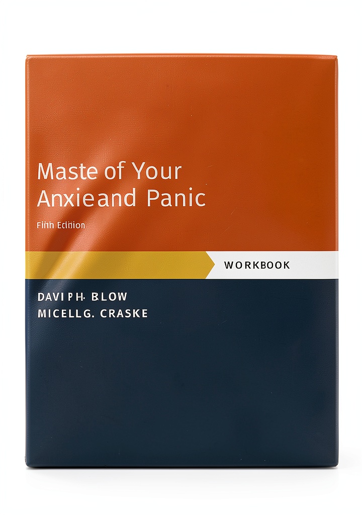 Oxford University Press Psychology eBook Anxieties Phobias open on a tablet next to a notebook and pen on a therapist's desk