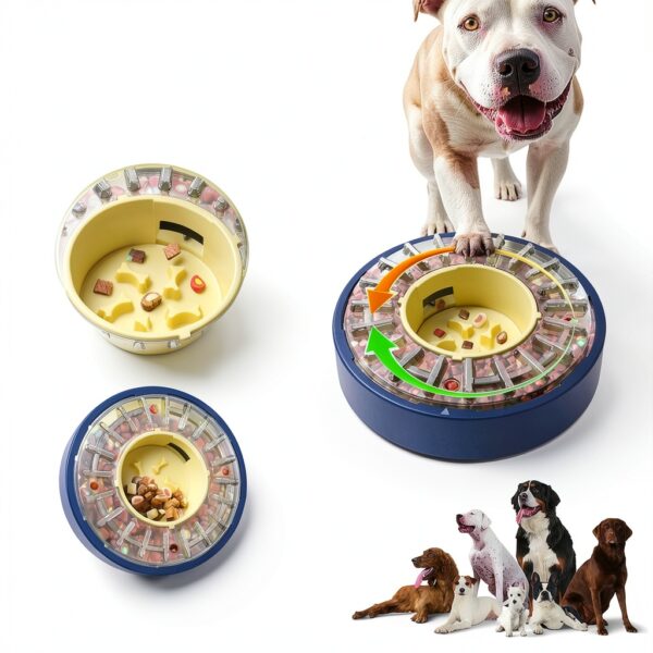 KADTC Slow Feed Dog Feeder Rotating Lid Adjustable Time-1