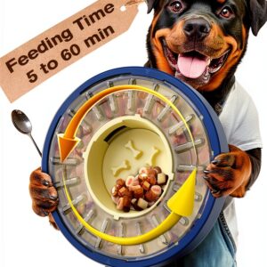 KADTC Slow Feed Dog Feeder Rotating Lid Adjustable Time-0