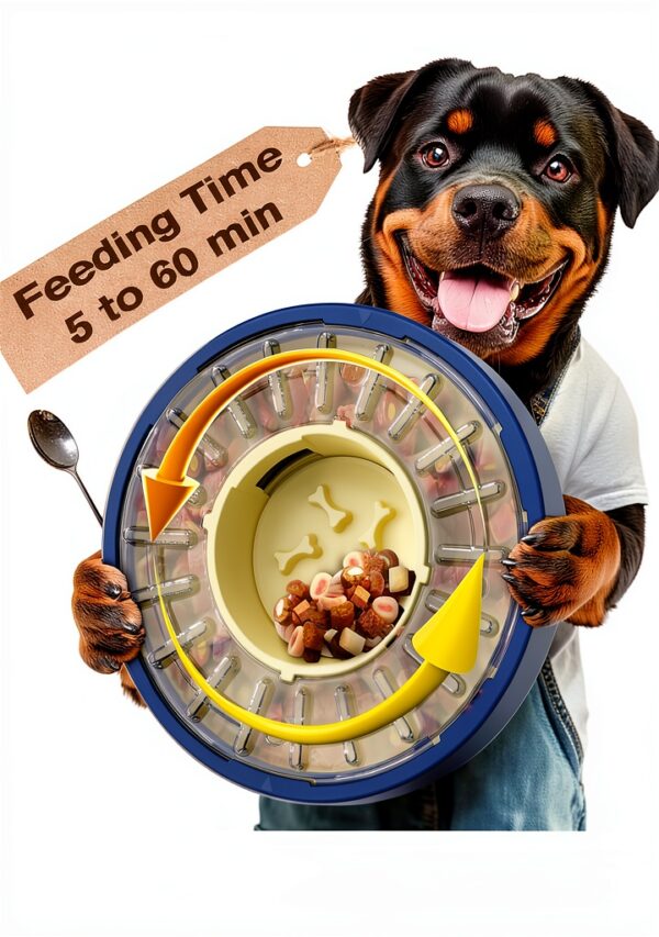 KADTC Slow Feed Dog Feeder Rotating Lid Adjustable Time-0