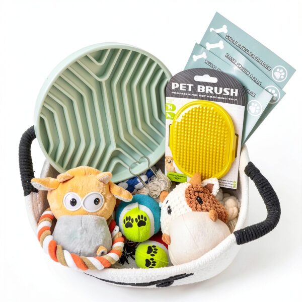 Paws For Reaction Dog Gift Basket Toys Slow Feeder Bowl-1