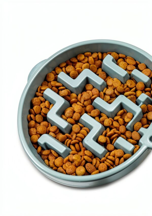 Outward Hound Slow Feeder Dog Bowl Large Sage Puzzle Design-2