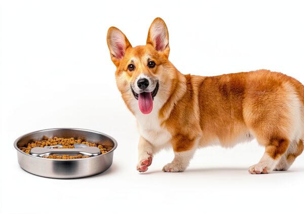 Novery Stainless Steel Dog Slow Feeder Bone Print 2 Cups-3