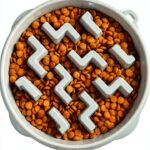 Outward Hound Slow Feeder Dog Bowl Large Sage Puzzle Design-0