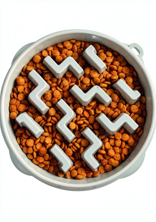 Outward Hound Slow Feeder Dog Bowl Large Sage Puzzle Design-0