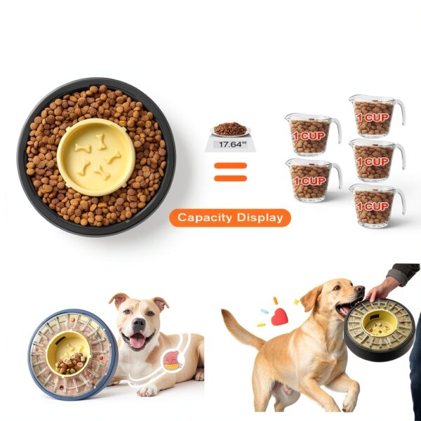 KADTC Slow Feed Dog Feeder Rotating Lid Adjustable Time-4