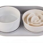 PTOBER Ceramic Slow Feeder Dog Bowl Set Medium Colors-0