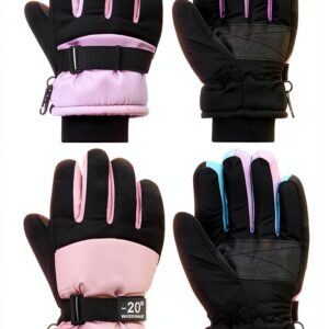 Bencailor Winter Gloves Kids Ski Snowboarding Warm-0