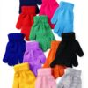 Kids Winter Gloves Acrylic Five-Finger Design Boys Girls-3