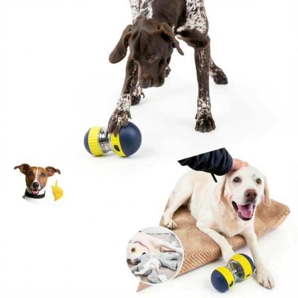 TLKNG Dog Slow Feeder Puzzle Toy Food Dispenser Blue-5