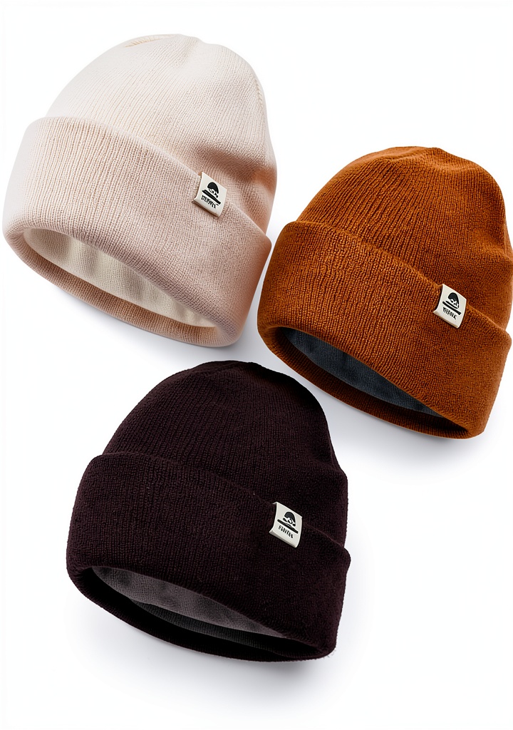 Baby wearing the knit hat in a winter setting