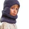 Kids Winter Hat Set Knit Fleece Lined Gloves Neck Warmer-1