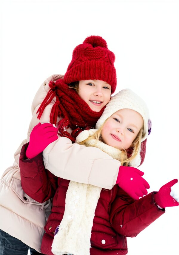 Kids Winter Gloves Acrylic Five-Finger Design Boys Girls-5