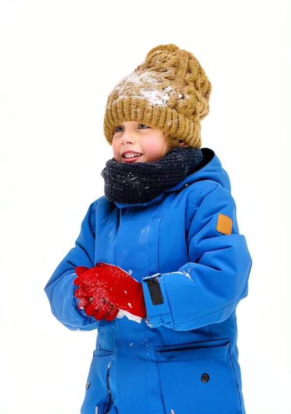 Kids Winter Gloves Acrylic Five-Finger Design Boys Girls-4