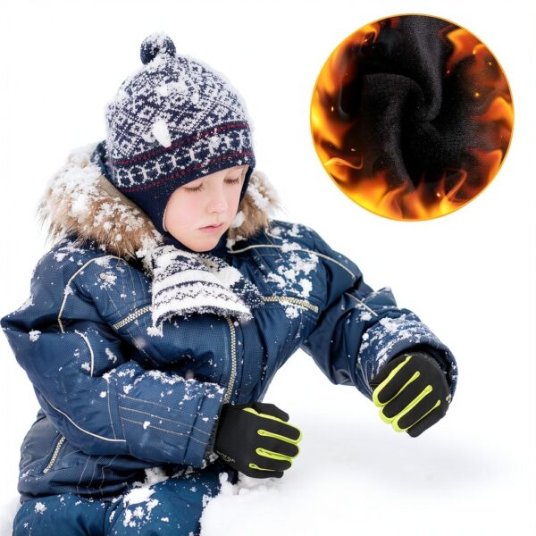 AOTOW Kids Winter Gloves Thermal Touch Screen Sports-5