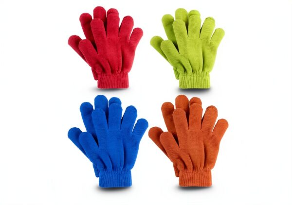 Kids Winter Gloves Acrylic Five-Finger Design Boys Girls-0