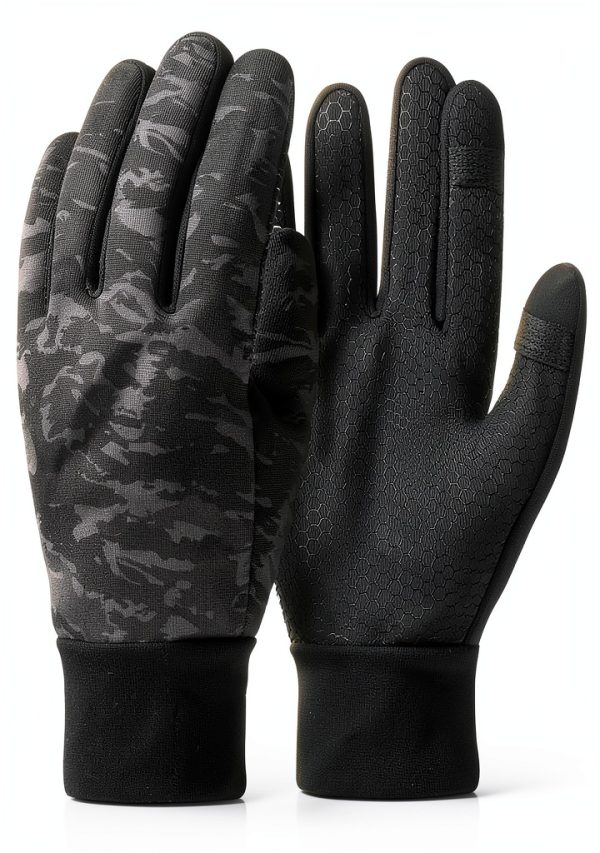 OOPOR Kids Winter Gloves Thermal Grip Touch Screen Black