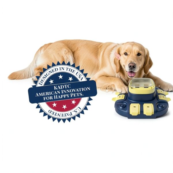 KADTC Dog Puzzle Toy Slow Feeder Bistro Yellow Blue-1