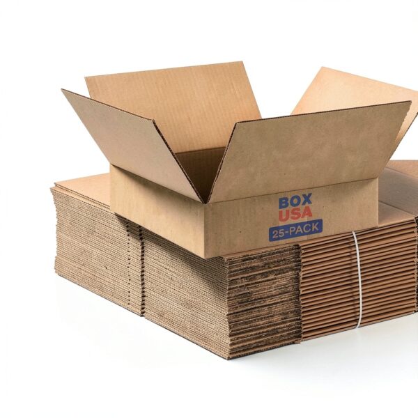 Corrugated Cardboard Boxes 12x12x3 by BOX USA – Heavy Duty 25 Pack-0
