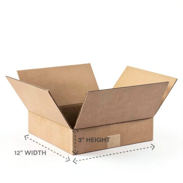 Corrugated Cardboard Boxes 12x12x3 by BOX USA – Heavy Duty 25 Pack-1