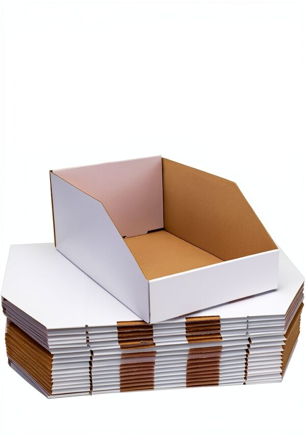 EXYGLO Cardboard Boxes, Pack of 35 Corrugated Storage Bins 12x8x4.5 inch Pantry Organizer Bins for Shelves Garage Office Organization-6