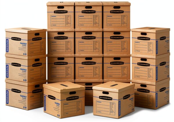 Bankers Box Medium Classic Moving Box 20 Pack Reinforced Handles Lid-0