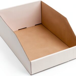 EXYGLO Cardboard Boxes, Pack of 35 Corrugated Storage Bins 12x8x4.5 inch Pantry Organizer Bins for Shelves Garage Office Organization-0