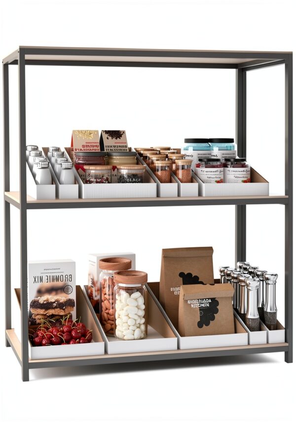 EXYGLO Cardboard Boxes, Pack of 35 Corrugated Storage Bins 12x8x4.5 inch Pantry Organizer Bins for Shelves Garage Office Organization-5