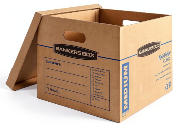 Bankers Box Medium Classic Moving Box 20 Pack Reinforced Handles Lid-1